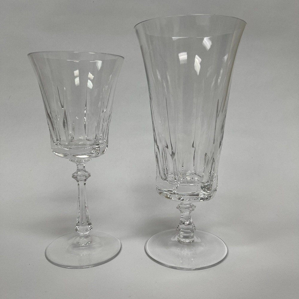 Gorham Crystal French Cathedral Clear Wine Glass Glasses Lot of 2